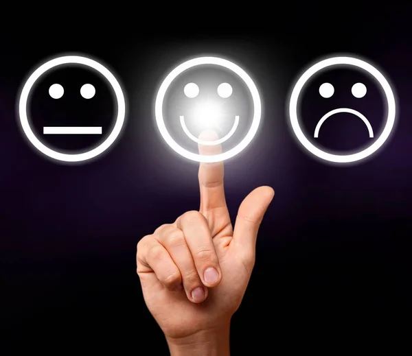 Feedback Smiley Face Service Rating Satisfaction Concept — Stock Photo, Image