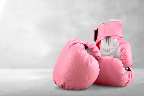 Luvas Boxe Rosa Fundo — Fotografia de Stock