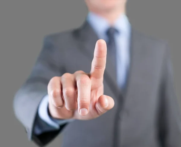 Portrait Businessman Pointing Finger — Stock Photo, Image