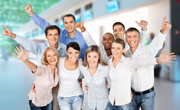 Group Smiling Colleagues Teamwork Concept — Stock Photo, Image