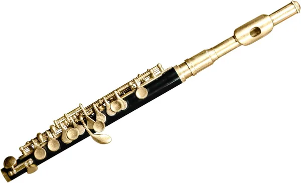 Instrumento Musical Flauta Isolada Sobre Fundo Branco — Fotografia de Stock