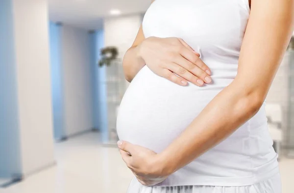 Ładny Brzuch Ciąży Tle — Zdjęcie stockowe