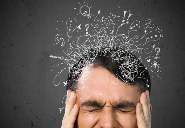 Adhd Stress Anxiety Adult Man Mess — Stock Photo, Image