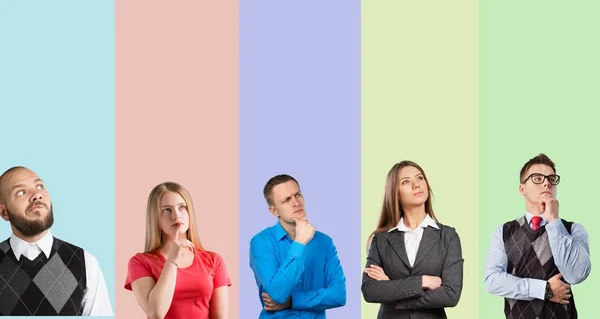 Confused Young Men Women Doubt Concept — Stock Photo, Image