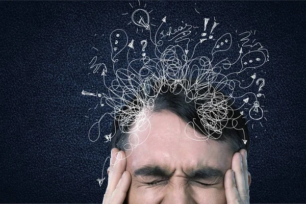 Adhd Stress Und Angst Erwachsener Mann Chaos — Stockfoto