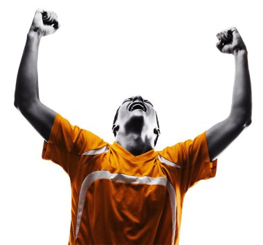 Arka planda futbolcu kutlama 