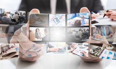 iş adamlarının kolaj fotoğrafları