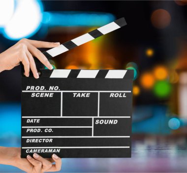 Film clapper şablon arka plan üzerinde