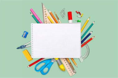 Okul geri okul sanat nesneleri okul arka plan renk grubu beyaz