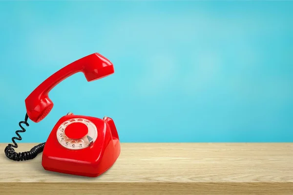 Vermelho Retro Telefone Isolado Fundo — Fotografia de Stock