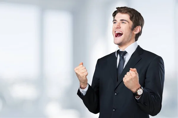 Feliz Joven Empresario Celebrando — Foto de Stock