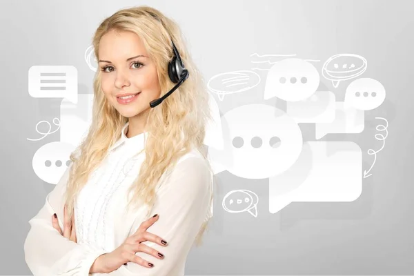 Customer Service Woman Call Center — Stock Photo, Image