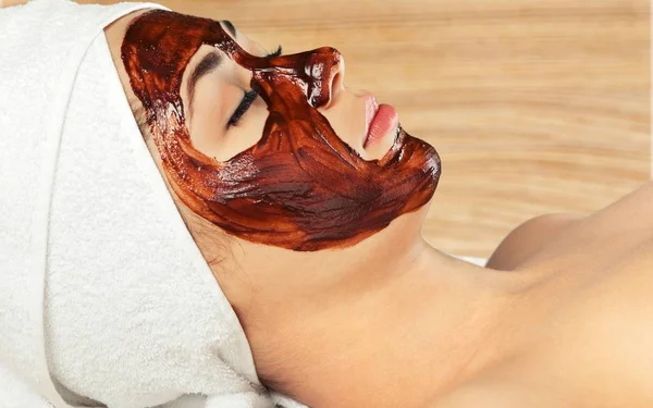Relaxed Young Woman Facial Mask — Stock Photo, Image