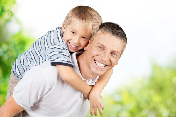 Retrato Pai Filho Felizes — Fotografia de Stock