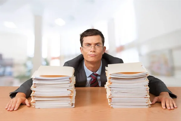 Overworked Manager Workplace Background — Stock Photo, Image