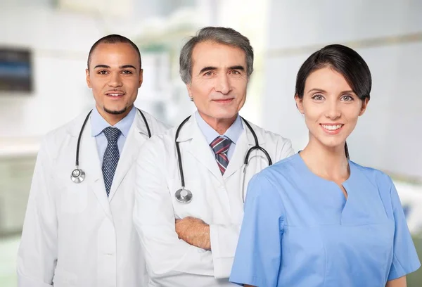 Artsen Met Stethoscopen Achtergrond — Stockfoto