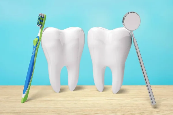 Dentysta Lustro Zębów Biały Kształt Białym Tle — Zdjęcie stockowe