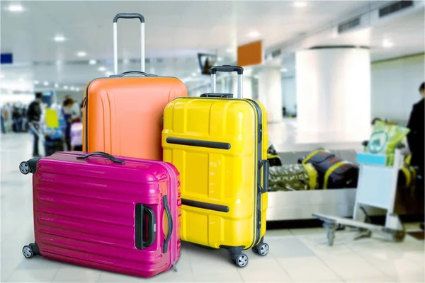 Luggage Suitcases Wooden Floor — Stock Photo, Image