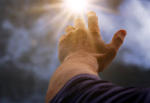 Hand Mänsklig Bön Närbild — Stockfoto