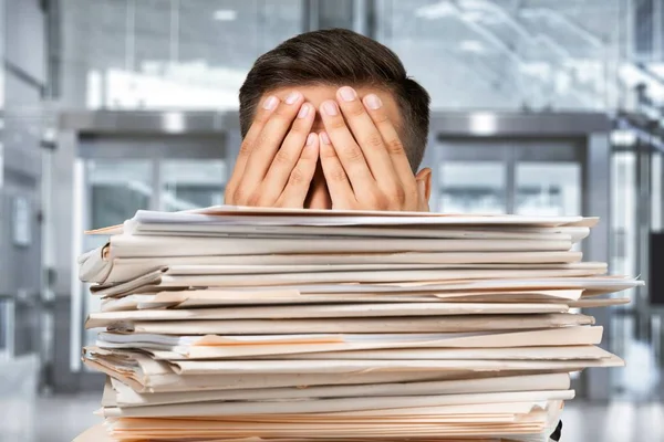 Overworked Manager Workplace Background — Stock Photo, Image