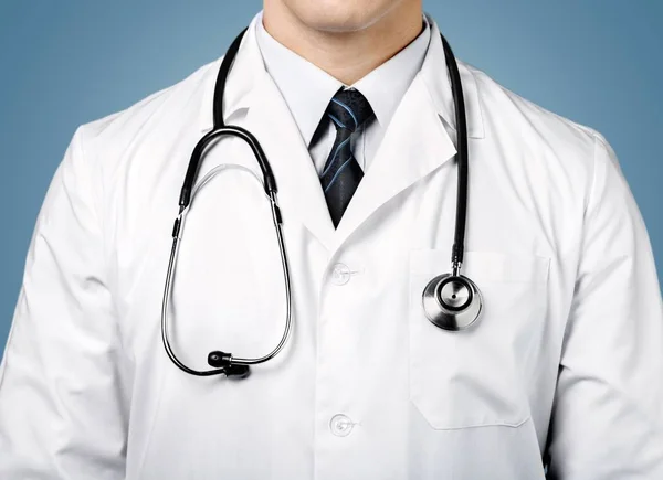 Młody Lekarz Stetoskop Tle — Zdjęcie stockowe