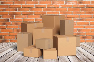 Arka plan üzerinde kutuları karton kutular