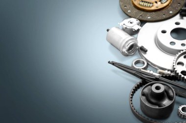 arkaplanda otomobil parçaları izole 