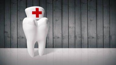 Beyaz bir dişin 3 boyutlu görüntüsü