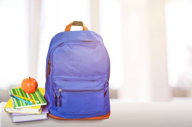 Okul sırt çantası ile Kırtasiye, Okul arka plan için geri