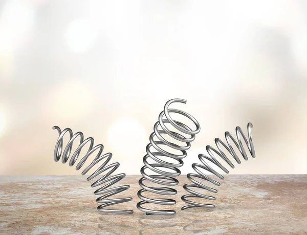 Metall Spiralfjädrar Studsande Bakgrund — Stockfoto