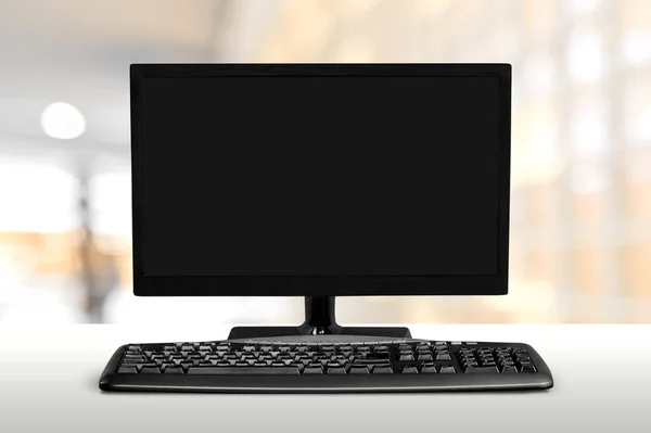 Computermonitor Auf Dem Tisch — Stockfoto