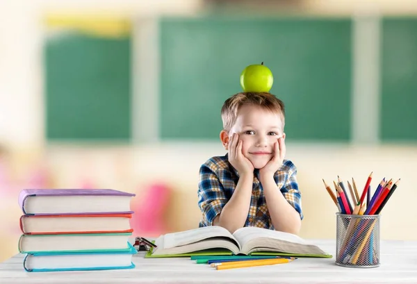 Cute Boy School Apple Head — Stock fotografie