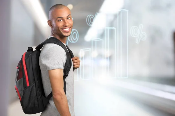 Male Student Backpack — Stock Photo, Image
