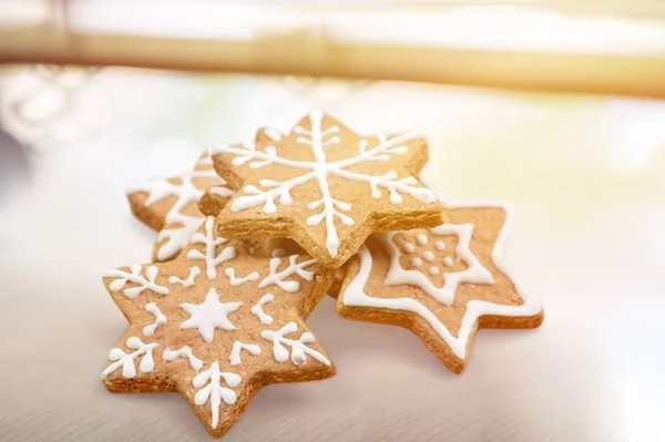 Biscotti Natale Sfondo Tavola — Foto Stock