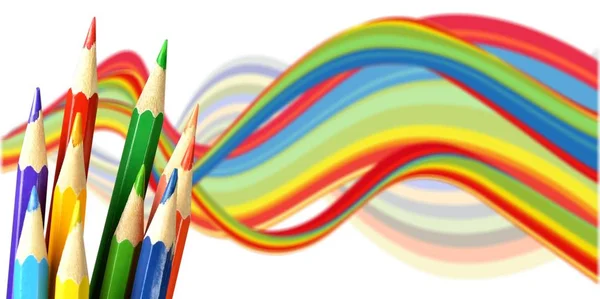 Lápis Coloridos Sobre Fundo Papel — Fotografia de Stock