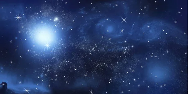 Αστρονομία Αστέρια Στον Νυχτερινό Ουρανό — Φωτογραφία Αρχείου