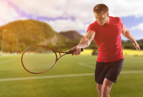 Спортивный Человек Играет Теннис — стоковое фото