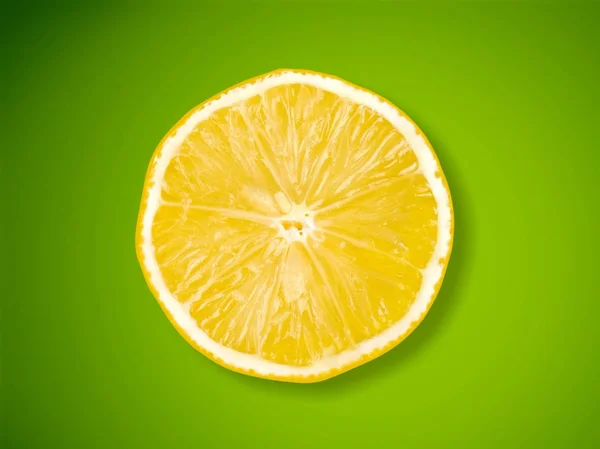 Slice Fresh Lemon Citrus Fruit — Stock Photo, Image