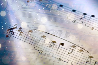 müzik notaları, yakın görünüm