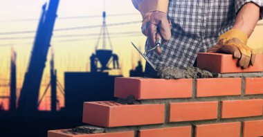 Duvar işi, tuğla ustası brickwall inşa