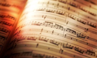 müzik notaları, yakın görünüm