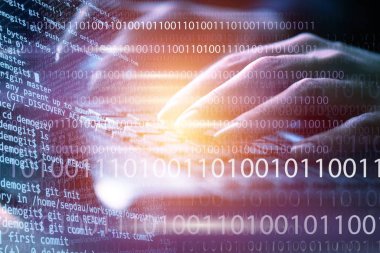 ilham verici kavram: dijital arkaplanda ikili kod