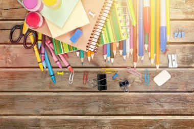 renkli okul kırtasiye, geri okul arka plan