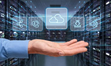 küresel ağ konsepti, karışık ortam dijital simgeleri 