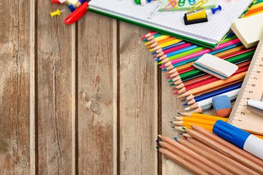 renkli okul kırtasiye, geri okul arka plan