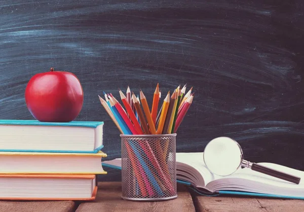 Papelería Colorida Escuela Vuelta Fondo Escuela — Foto de Stock