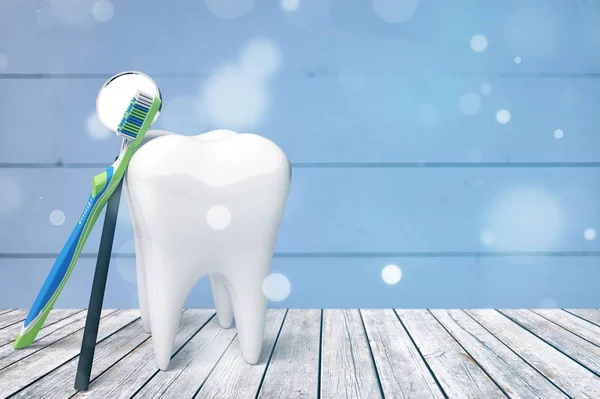 Duże Lustro Zęba Dentysta Pojęcie Zdrowia — Zdjęcie stockowe