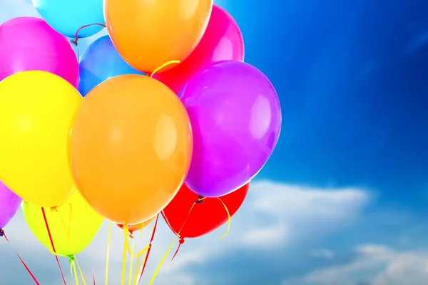 Stelletje Heldere Ballonnen Feestdecoratie — Stockfoto