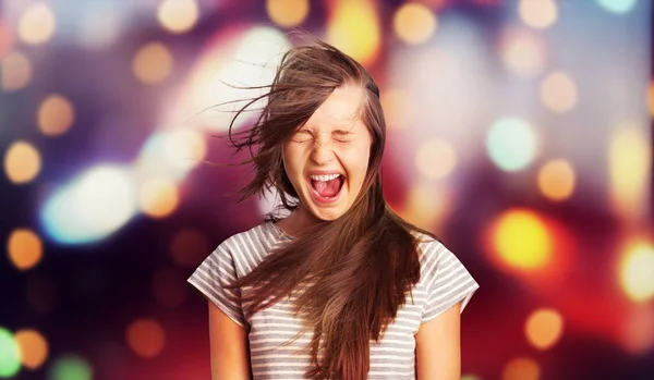 Menina Adolescente Feliz Gritando — Fotografia de Stock