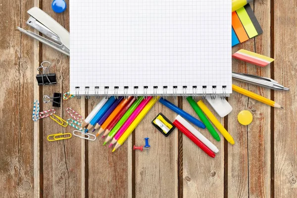 Papelería Colorida Escuela Vuelta Fondo Escuela — Foto de Stock